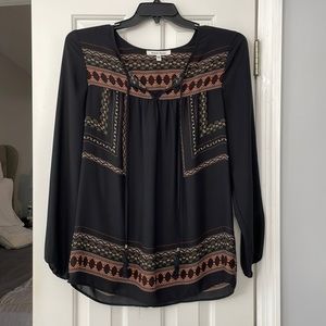 Black long sleeve blouse. Size: large.